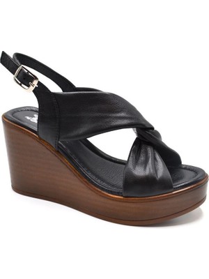 Mammamia Venüs 2310803Y Dolgu Topuk Deri Genç Kadın Sandalet