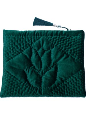 Ky Atelier Haki Kadife Portföy Çanta- El Yapımı Clutch- Abiye & Günlük Kullanım- Şık Kadın Çanta Haki