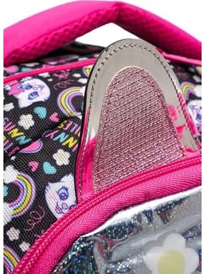 SÜS Wia Cat 3 Bölmeli Okul Çanta Seti, Tek Ebat, SWG-007, Siyah, Kız-Çocuk