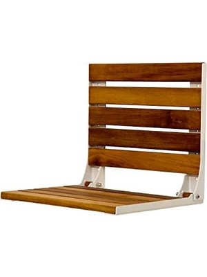 SÜS Duvara Monte Katlanır Ahşap Duş Oturağı 38X38 (Beyaz) Duş Sandalyesi