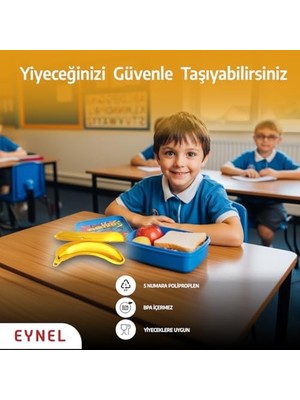 SÜS Muz Şeklinde Saklama Kabı, Çocuk Kahvaltı Beslenme Koyma Kutusu Öğrenci Okul Piknik Kamp Muzluk (1 Adet)