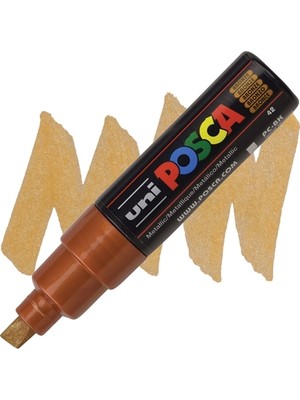 Uni-Ball Posca Boyama Kalemi 8.0 Su Bazlı Poster Markörü Bronz PC-8K (6 Lı Paket)