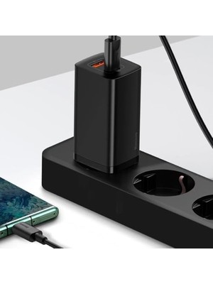 SÜS Gan2 Lite Hızlı Şarj Adaptörü C+U 65W Eu, Siyah