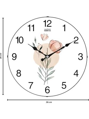 SÜS 36 cm Gerçek Cam Sessiz Mekanizma Duvar Saati