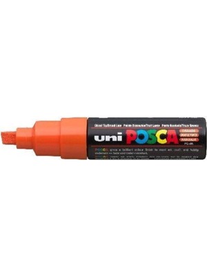 Uni-Ball Posca Su Bazlı Boyama Kalemi 8.0 Poster Markörü 8.0 Mm Turuncu pc-8k (6 Lı Paket)