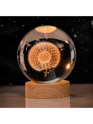 SÜS Cam Küre Işıklı Göz Yormayan Motifli Masaüstü Aydınlatma Gece Lambası Dekoratif Çocuk Odası Salon Yatak Odası Lamba 6cm x 6cm
