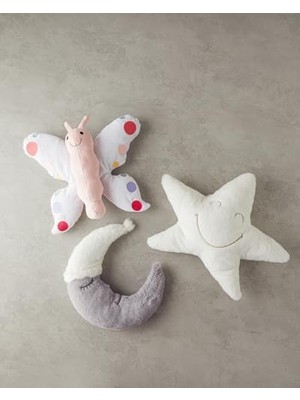 SÜS Butterfly Bebe Dekoratif Kırlent 40 cm Beyaz