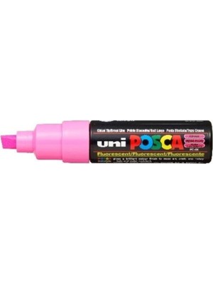 Uni-Ball Posca Su Bazlı Boyama Kalemi 8.0 Poster Markörü 8.0 Mm Fosforlu Pembe pc-8k (6 Lı Paket)
