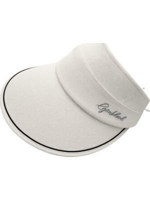 Reva Kadın Bej Vizör Şapka – Geniş Siperlikli Güneş Koruyucu Yazlık Şapka