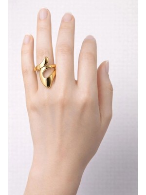 Blue Cat Bijouterie Dalgalı Ayarlanabilir Yüzük