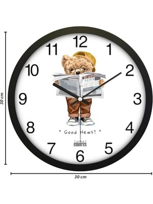 SÜS 30 cm Gerçek Cam Sessiz Mekanizma Duvar Saati