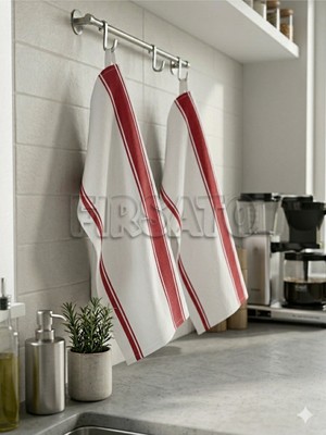 Fırsato Sono Serisi - %100 Pamuklu 2’li Premium Mutfak Kurulama Bezi | Servis Peçetesi Seti (50X70 Cm)