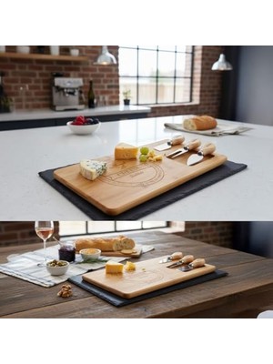 SÜS Bambu Peynir Sunum Tabağı, Meyve Yiyecek Tahta Sunum Tabağı 4 Parça | Doğal ve Şık Bambu Peynir - Lezzetli Atıştırmalıklarınızı Şık Bir Şekilde Sunun!