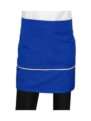 SÜS Cepli Önlük Biyeli Kısa Belden Saks Mavi