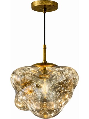 Liquid Glass Modern Sarkıt  Avize – Bakır , Gold , Füme Organik Tasarım Tekli Avize
