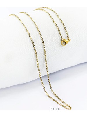 Biuti 316L Paslanmaz Çelik Zincir Gold Renkli 60CM, Yedek Ince Zincir
