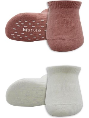 NW NessiWorld 2'li Sneakers Kaymaz Colours Penye Çorap 20104 Ekru Pudra