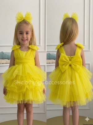 Shclothing Accessory Kız Çocuk Düğün Doğum Günü Parti Elbisesi