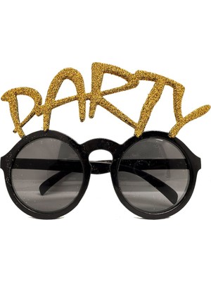 NW NessiWorld Altın Simli Party Yazılı Parti Gözlüğü Show 15X7 cm