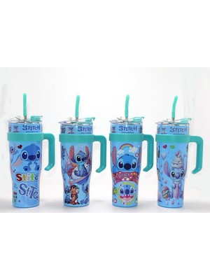 EkoAlışverişDünyam Sevimli Stitch Pipetli Termos Suluk