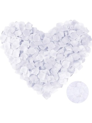 NW NessiWorld Beyaz Renk Gül Yaprağı Şekilli Konfeti 5 Paket 500 Adet