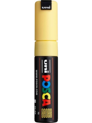 Uni-Ball Markör Boyama Kalemi Posca Boyama Kalemi Su Bazlı Poster 8.0 Mm Saman Sarı Pc-8K (6 Lı Paket)