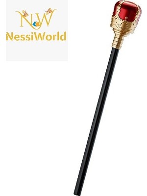 NW NessiWorld Kırmızı Topuzlu Kral Asası Kraliyet Asası 40 cm