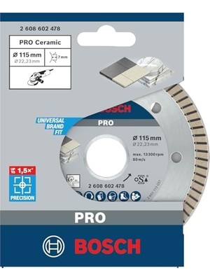 SÜS Professional Serisi Seramik Için, Temiz Kesim Turbo Segman Kesme Diski 115 mm