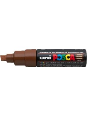 Uni-Ball Posca Su Bazlı Boyama Kalemi 8.0 Poster Markörü 8.0 Mm Kahverengi pc-8k (6 Lı Paket)