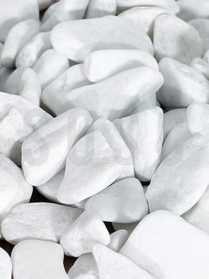 SÜS Natural Beyaz Dolomit Dekoratif Çakıl Taşı, 2-4 Cm, 3 Kg, Iç ve Dış Mekan Peyzaj Için