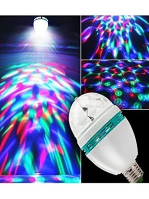 SÜS Renkli Disko Ampulü Lambası E27 Duy LED Ampul Dönen Disco Topu