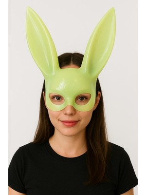 NW NessiWorld Karanlıkta Yanan Glow Floresan Tavşan Maskesi 32X22 cm