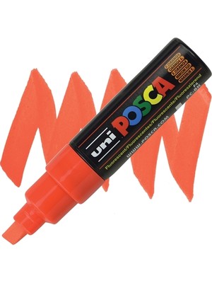Uni-Ball Posca Boyama Kalemi 8.0 Su Bazlı Boyama Markörü Turuncu PC-8K F. (6 Lı Paket)