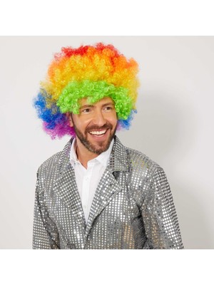 NW NessiWorld Rengarenk Kıvırcık Afro Bonus Peruk
