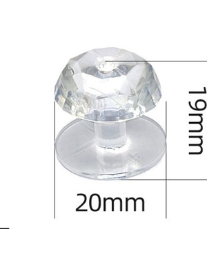 NW NessiWorld 4 Adet Kristal Tasarımlı Çok Amaçlı Yapışkanlı Tutacak Buton