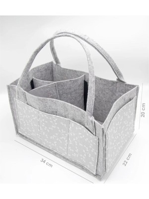 NW NessiWorld Keçe Anne Bebek Bakım Çantası 772 Gri Çiçek