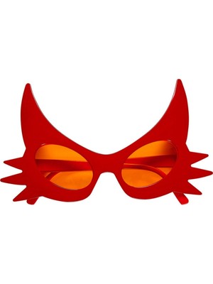 NW NessiWorld Kırmızı Renk Bıyık Tasarımlı Kedi Gözlüğü 19X11CM