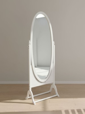 Gazzini Furniture Rivoli Ayaklı Ahşap Oval Boy Aynası 50X160