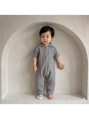 HappyKds123 Gri Müslin Tulum