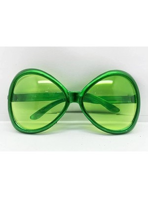 LuxeGem Yeşil Renk Yeşilçam Nostalji 80LI Yıllar 90LI Yıllar Parti Gözlüğü  7X16 cm