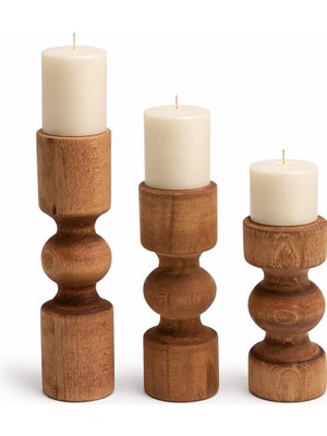 Parla Kum Saati Şamdan Mumluk 3'lü