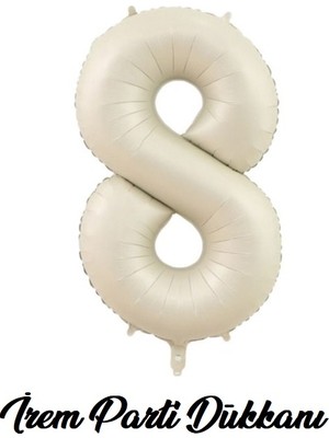 İrem Parti Dükkanı Retro Deniz Kumu Bej Krem 8 Yaş Rakam Balon 74 cm 34 Inç