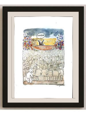 Karikatural Sepideh Anjomrooz 29X21CM Orijinal Karikatür BOD04218