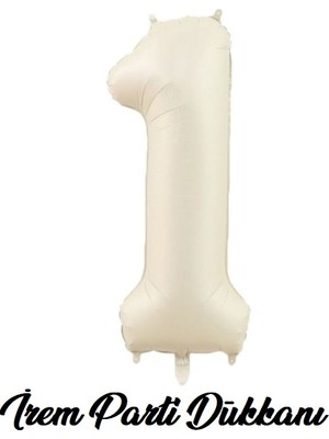 İrem Parti Dükkanı Retro Deniz Kumu Bej Krem 1 Yaş Rakam Balon 74 cm 34 Inç
