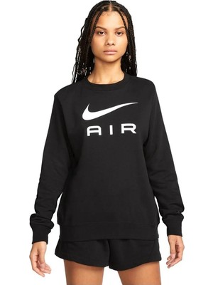 Nike Air Fleece Kadın Siyah Günlük Stil Uzun Kollu Sweatshirt DV8054-010
