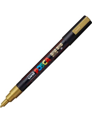 Uni-Ball Markör Boyama Kalemi Posca Su Bazlı Poster 0.9-1.3 Mm Altın Pc-3M (6 Lı Paket)