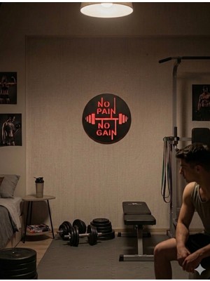 Zuzuca Store No Pain No Gain Kablosuz Ledli Duvar Dekorasyon