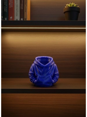 LuxeGem Dekoratif Lacivert Hoodie Kalemlik 10X10 cm