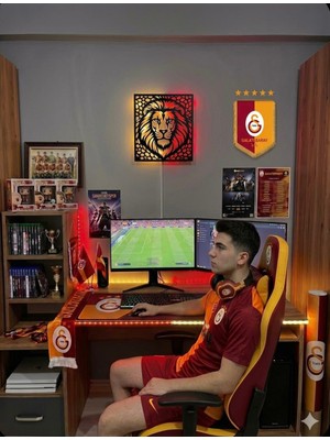 Zuzuca Store Galatasaray Sarı Kırmızı Aslan Duvar Dekorasyon