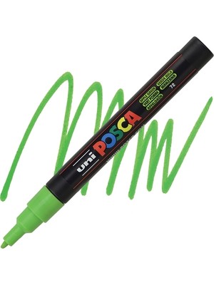 Uni-Ball Posca 0.9-1.3 Su Bazli Poster Boyama Kalemi Markörü Elma Yeşili Pc-3M (6 Lı Paket)